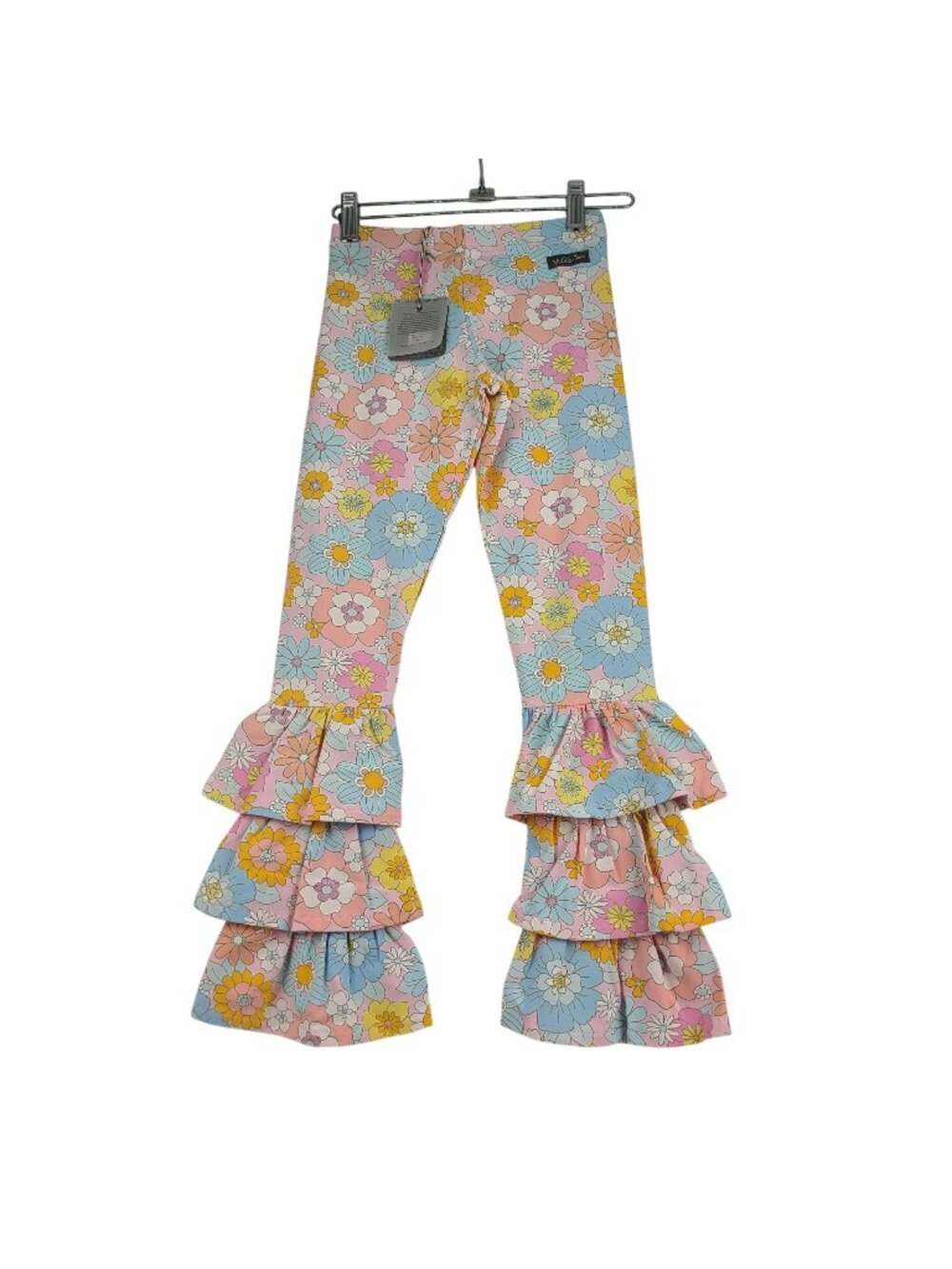 Matilda Jane Odette Benny Floral Ruffled Bell Bottom Pants Pink Girls Size 10